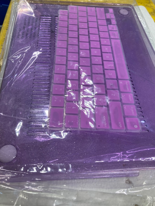 Photo 1 of May Chen MacBook Air 15 inch M2 Case A2941 2023 Release, Plastic Hard Shell Case with Keyboard Cover & Screen Protector for MacBook Air 15 M2 Chip & Liquid Retina Display Touch ID - Purple Glitter