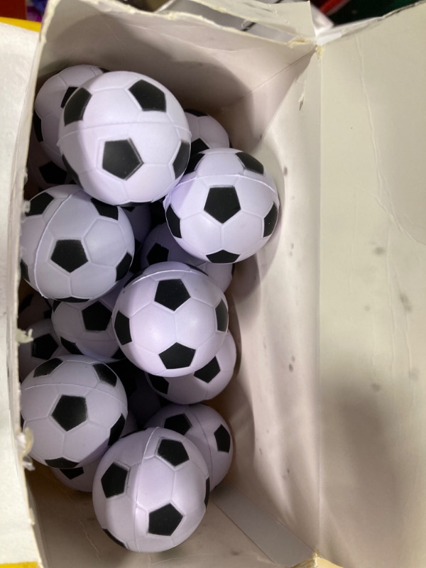 Photo 2 of 30 Pcs Mini Soccer Stress Ball Foam Sports Stress Ball Bulk Soccer Party Favors Small Foam Soccer Ball for Kids Stress Relief Relaxation Party Decoration School Carnival Reward