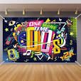 Photo 1 of Early 2000s Theme Backdrop Hip Hop Graffiti Back to 00's Party Banner Background 71x43.3 Inch Fabric Wall Table Decorations Photo Booth Props