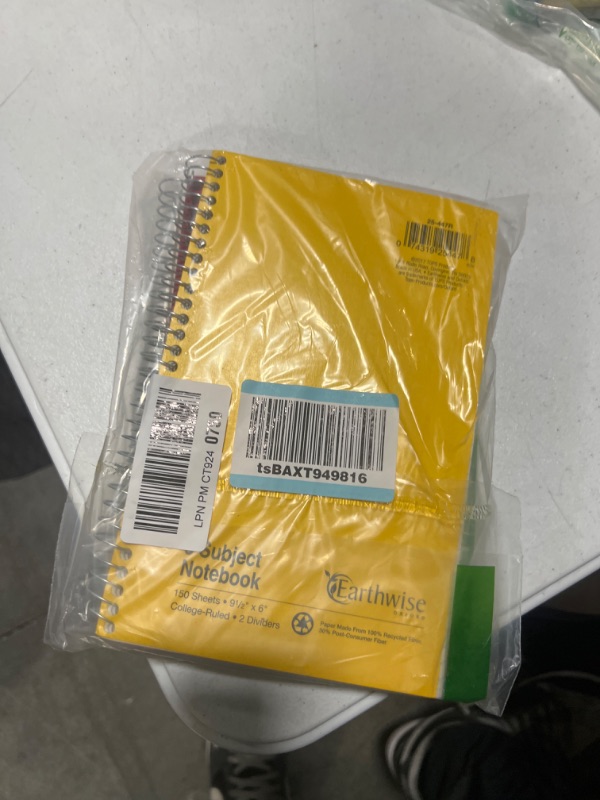 Photo 2 of Ampad Notebook 3 Subject with 2 Dividers, College Rule, 6 x 9.5 Inches, Assorted Colors, 150 Sheets Per Notebook, Asst Colors (25-447) Pack of 1 9 1/2" x 6"