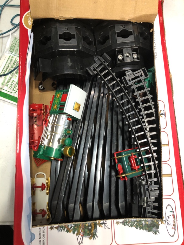Photo 1 of Christmas Electric Train Set Around The Christmas Tree, Train Toy Set with Track Locomotive Santa Claus Snowman Xmas Tree Music and Lights Christmas New Year Gifts for Boys Girls (Cute Style)