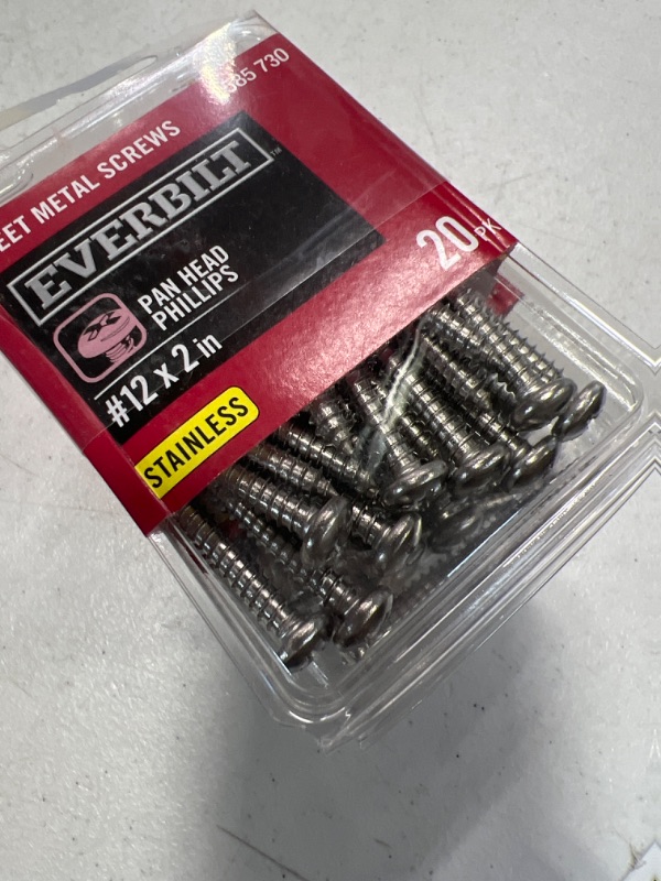 Photo 2 of  EVERBILT SHEET METAL SCREWS PAN HEAD #12 x 2 in 100 pk