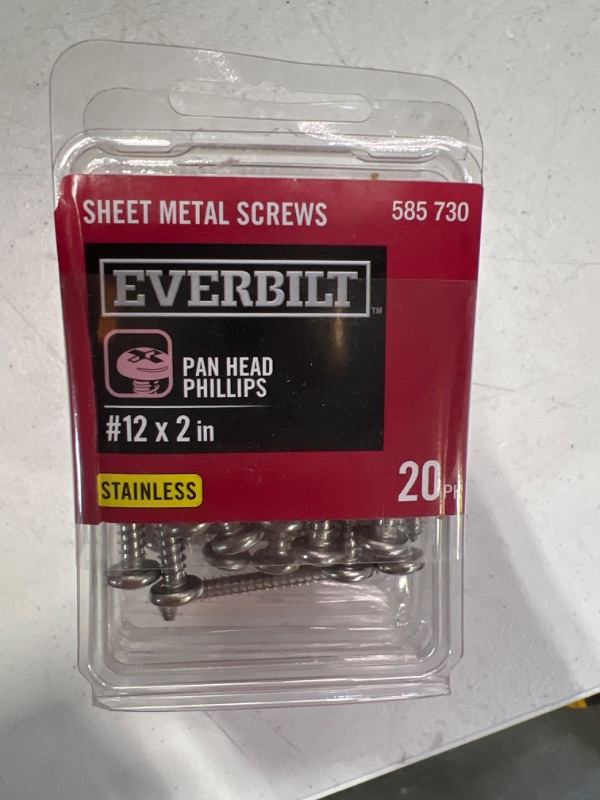 Photo 1 of  EVERBILT SHEET METAL SCREWS PAN HEAD #12 x 2 in 100 pk