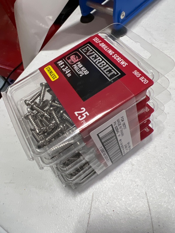 Photo 3 of  EVERBILT SELF-DRILLING SCREWS PAN HEAD #8 x 3/4 in 125 pk