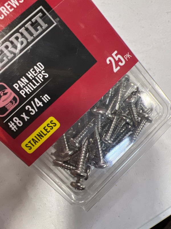 Photo 2 of  EVERBILT SELF-DRILLING SCREWS PAN HEAD #8 x 3/4 in 125 pk