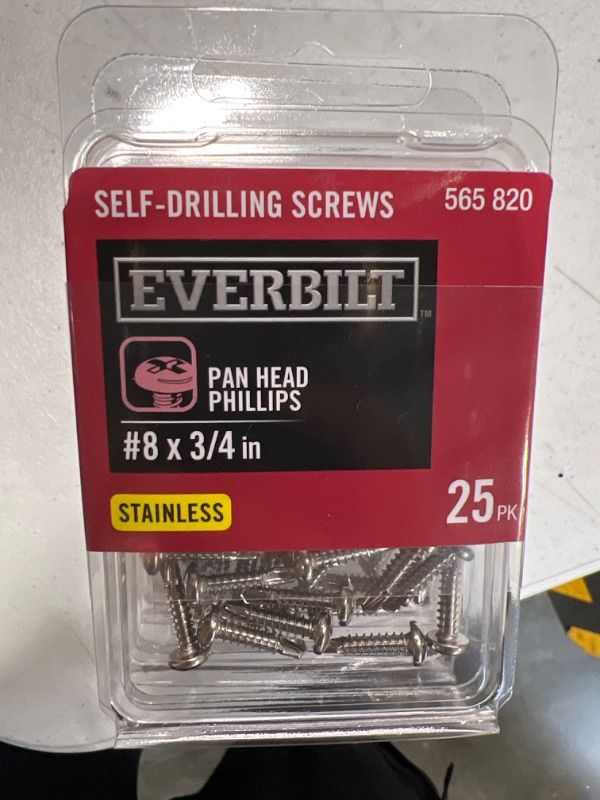Photo 1 of  EVERBILT SELF-DRILLING SCREWS PAN HEAD #8 x 3/4 in 125 pk