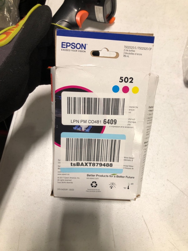 Photo 3 of EPSON T502 EcoTank Ink Ultra-high Capacity Bottle Color Combo Pack (T502520-S) for select Epson EcoTank Printers Color combo pack Bottle