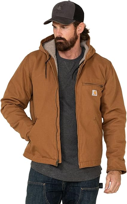 Photo 1 of Carhartt Men's Relaxed Fit Washed Duck Sherpa-Lined Jacket