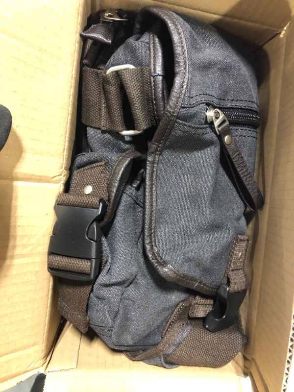 Photo 1 of [Upgraded] Vintage Canvas Messenger Bag Large Book Laptop Shoulder Bag Women Men New Black X-Large