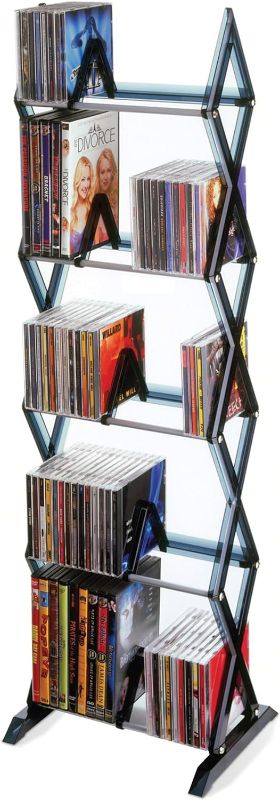 Photo 1 of ****MISSING PIECES//SOLD AS IS**** 

Atlantic Mitsu 5-Tier Portable Media Storage Rack – Protects & Organizes Prized Music, Movie & Video Games Collections, PN 64835195 in Smoke
