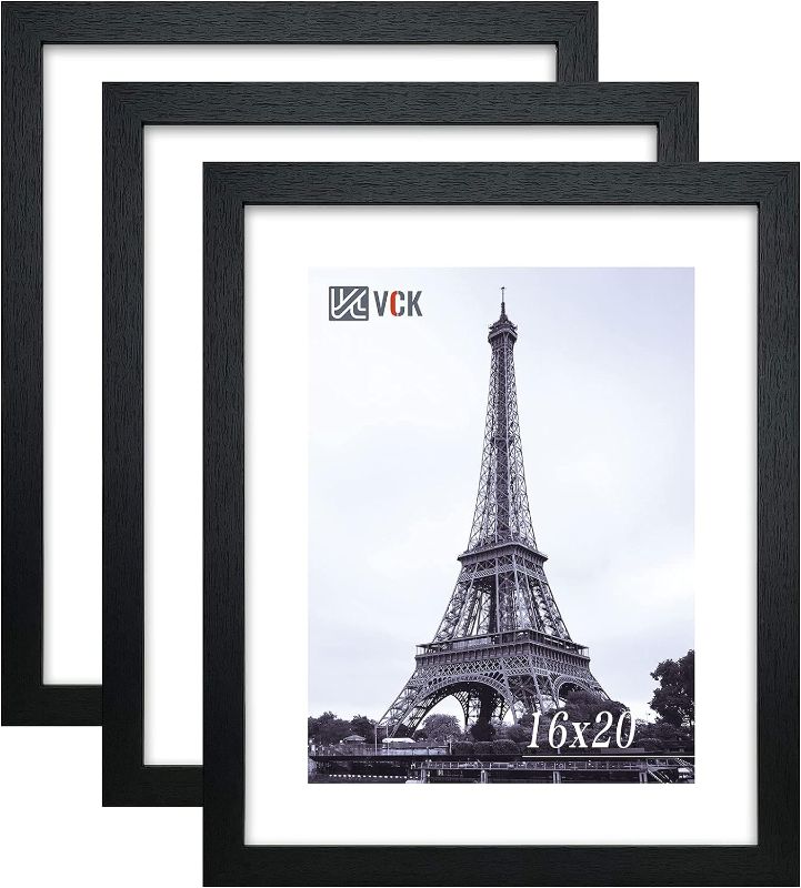 Photo 1 of 16x20 Frames 3 Pack Black MDF Wood and Polished Plexiglass Frame,Display Pictures in Horizontal and Vertical