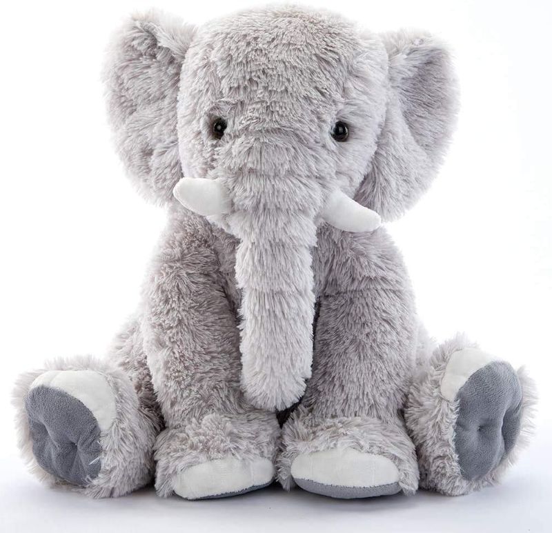 Photo 1 of 19.6 Inch Stuffed Elephant Animal Soft Giant Elephant Plush Gift for Girls, Boys (Gray)