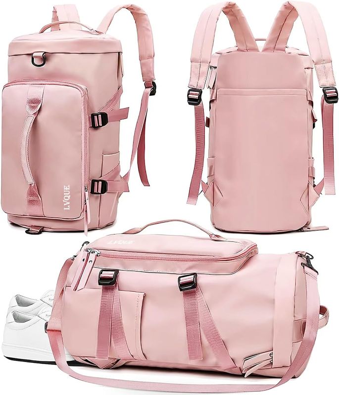 Photo 1 of Gym Bag for Women and Men Sports Duffle Bag Travel Backpack Weekender Overnight Bag with Shoes Compartment Pink
***Stock photo shows a similar item, not exact*** 
