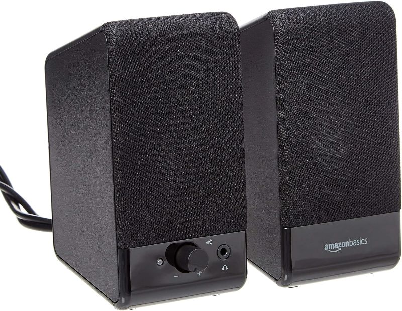 Photo 1 of Amazon Basics Computer Speakers for Desktop or Laptop PC , USB-Powered, Black

