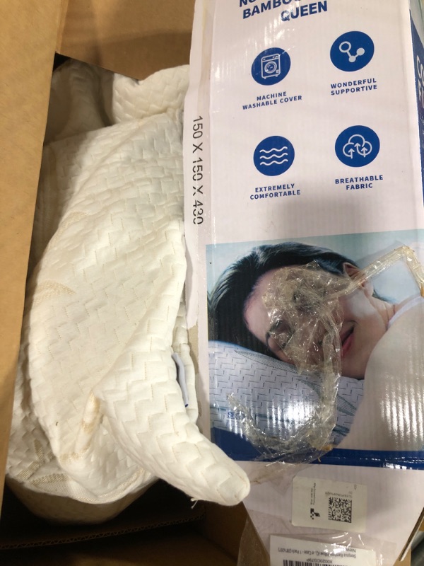 Photo 2 of ***NEEDS CLEANING***Sleepsia Bamboo Pillow, Queen Size Premium Memory Foam Pillow with Washable Pillow Case (Queen)