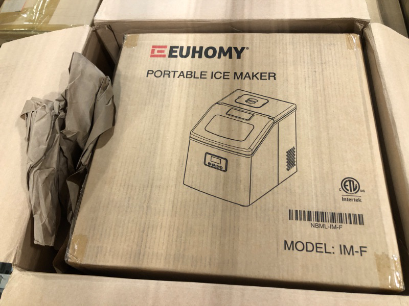 Photo 2 of ***SEALED BOX***EUHOMY Ice Maker Machine Countertop, 40Lbs/24H Portable Compact Ice Cube Maker, With Ice Scoop & Basket, Perfect for Home/Kitchen/Office/Bar (Sliver)