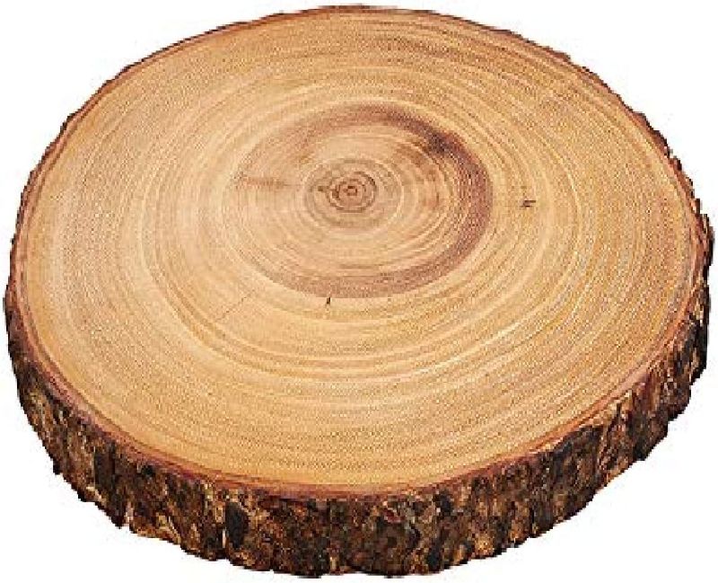 Photo 2 of Zassenhaus Natural Bark Acacia Wood Round Serving and Cheese Board,Diameter Varies from 6"-9"