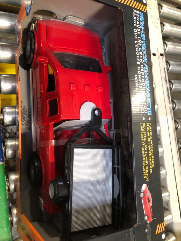 Photo 1 of Driven by Battat – Midrange 1/16 Scale – Red Toy Pick-Up Truck for Kids – Toy Pickup – Lights & Sounds – Movable Parts – 3 Years + – Midrange Red Pick-Up Truck Midrange Pick-up Truck