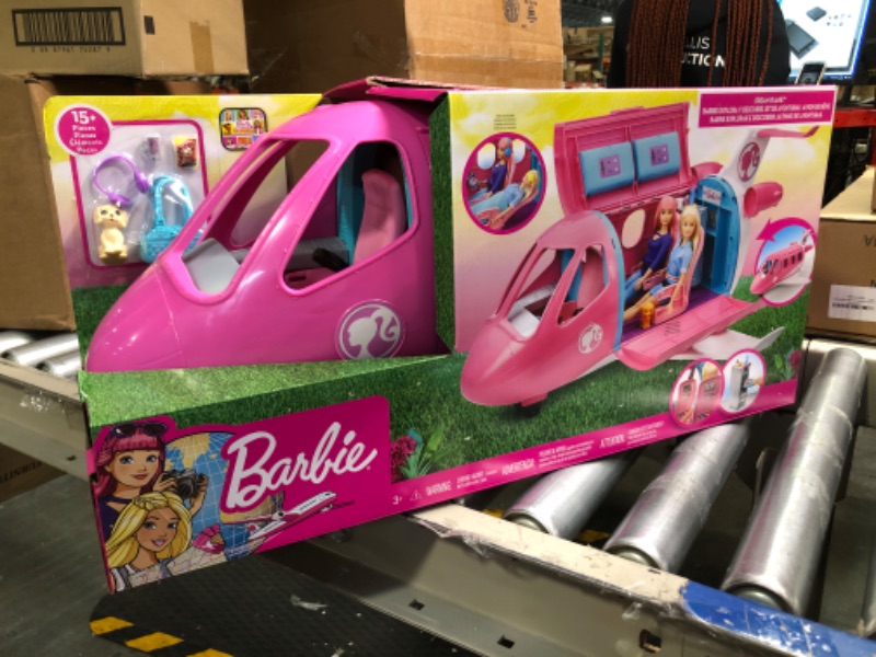 Photo 2 of Barbie Dreamplane Airplane Toys Playset with 15+ Accessories Including Puppy, Snack Cart, Reclining Seats and More Standard