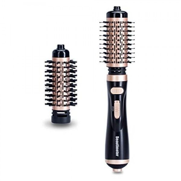 Photo 1 of ***needs cleaning***Beautimeter Hair Dryer Brush, 3-in-1 Round Hot Air Spin Brush Kit for Styling and Frizz Control, Negative Ionic Blow Volumizer, 2 Detachable Auto-Rotating Curling Brush, Black & Gold
