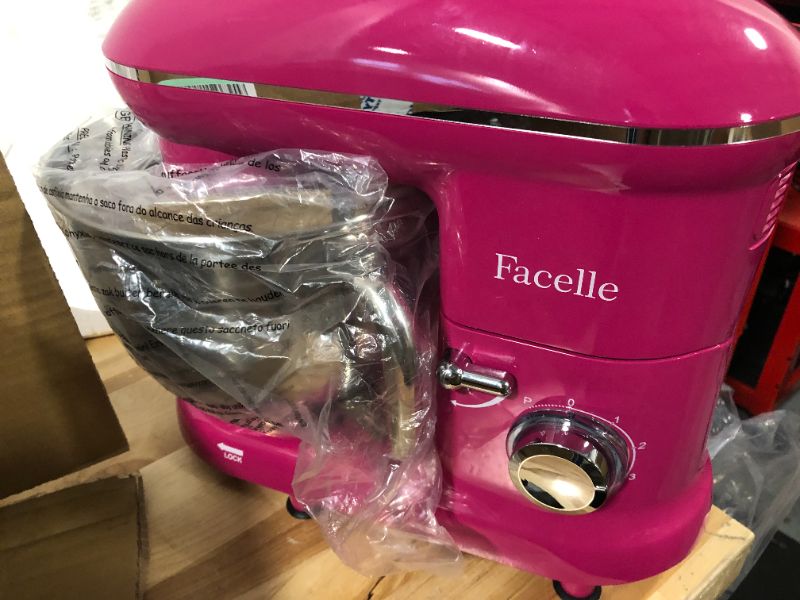 Photo 4 of ***FOR PARTS ONLY***

Stand Mixer, Facelle 660W Household Kitchen Standing Mixer Dough Mixer with 6-Speed Tilt-Head Food Mixer Cake Mixer-Dough Hook/Whisk/Beater for Baking,Cakes,Cookie(Purple)