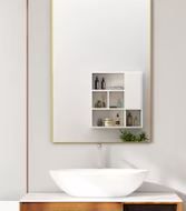 Photo 1 of  24-in x 36-in Gold Bathroom Vanity Mirror