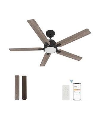 Photo 1 of 52“ Smart Ceiling Fan With Lights, Low Profile With 10 Speeds, Silent DC Motor, Modern Ceiling Fan 