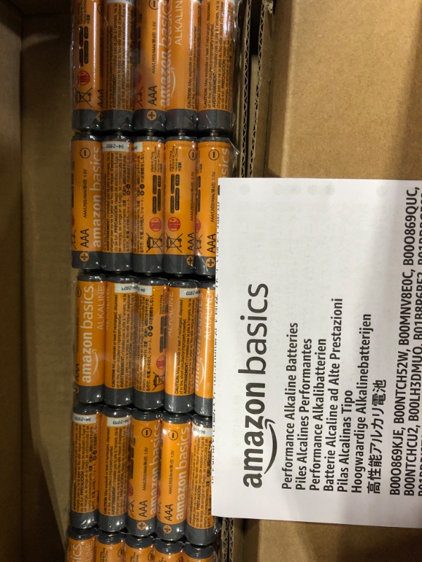 Photo 3 of Amazon Basics 100-Pack AAA Alkaline High-Performance Batteries, 1.5 Volt, 10-Year Shelf Life 100 Count (Pack of 1)