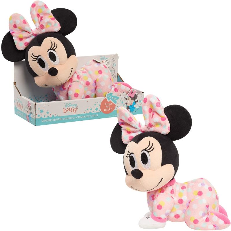 Photo 1 of Disney Baby Musical Crawling Pals Plush Minnie Mouse, Stuffed Animal, Officially Licensed Kids Toys for Ages 09 Month by Just Play