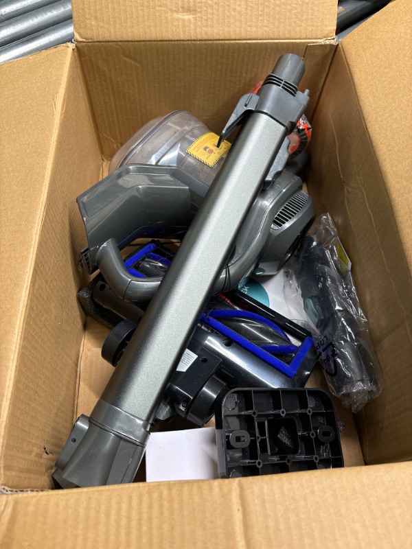 Photo 2 of ***MISSING BATTERY//MISSING PIECES//SOLD AS PARTS ONLY*** 
Voweek Cordless Vacuum Cleaner, Powerful Suction Vacuum with LED Display, 6 in 1 Lightweight Stick Vacuum with 36 Min Runtime Detachable Battery (Grey) NO BATTERY 