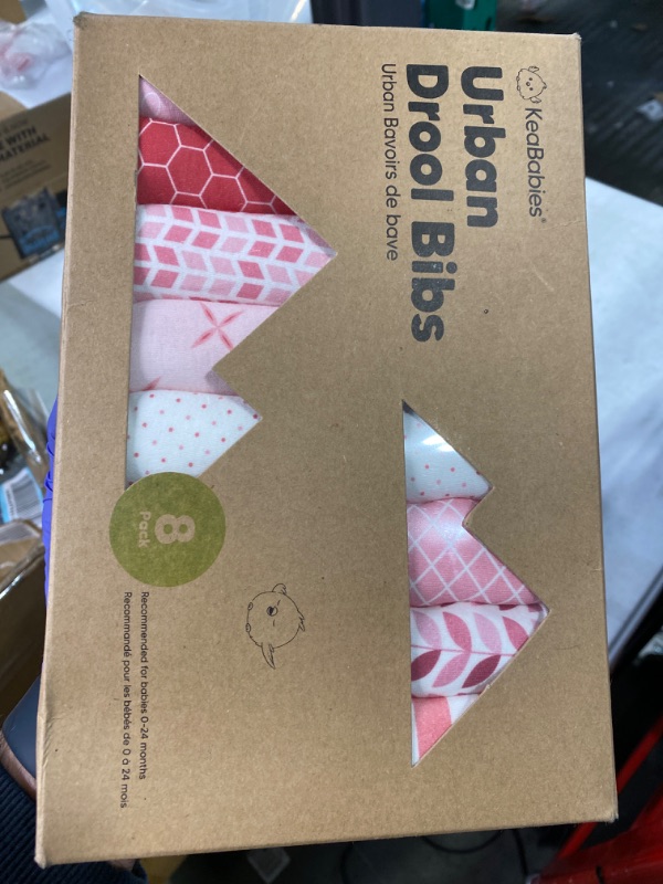 Photo 1 of 8-Pack Organic Baby Bibs for Girls & Boys - Teething Baby Bibs for Boy, Girl - Newborn Bibs for Baby Girl, Boy (Blush)