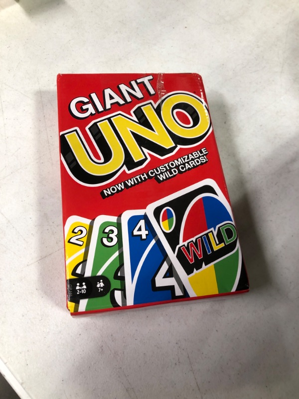 Photo 2 of ?Giant UNO Card Game for Kids, Adults & Family Night, Oversized Cards & Customizable Wild Cards for 2-10 Players