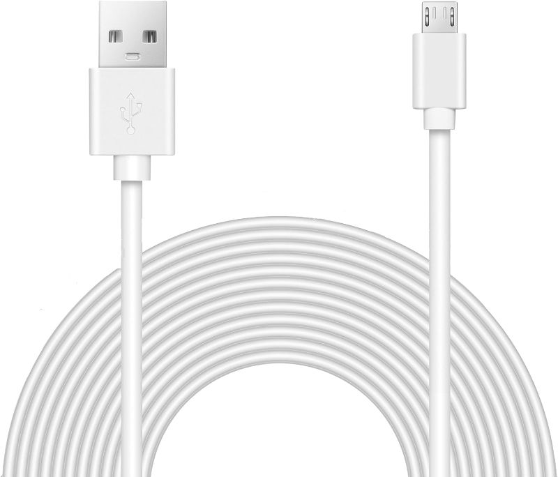 Photo 1 of 15ft Power Extension Cable Compatible with Wyze Cam v3 Indoor Outdoor, Blink, Echo, Many More. - White - ***USED*** 
