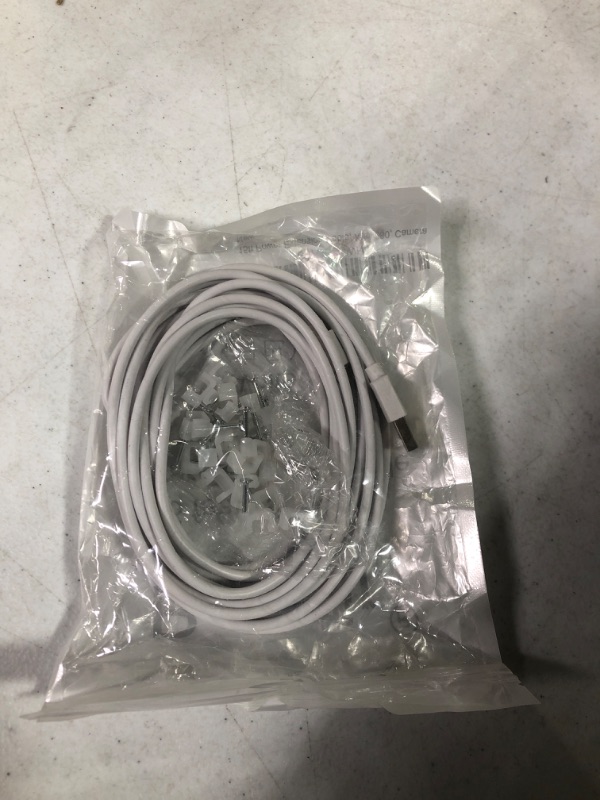 Photo 1 of 15ft Power Extension Cable Compatible with Wyze Cam v3 Indoor Outdoor, Blink, Echo, Many More. - White -
