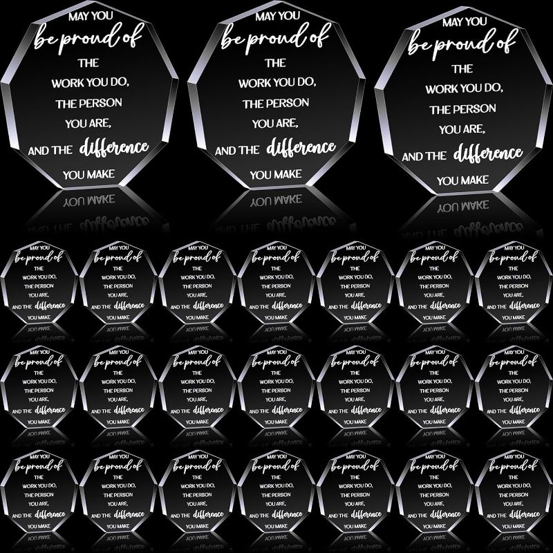 Photo 1 of 24 Pcs Employee Appreciation Awards for Coworker Acrylic Thank You Gifts Trophy May You Be Proud of The Work You Do Prizes for Adults Colleague Retirement Farewell Motivational Gift (Classic)
