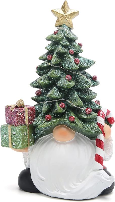 Photo 1 of 
Hodao Christmas Tree Gnomes Handmade Christmas Resin Gnomes Holiday Present, 7.5''H Winter Table Christmas Tree Christmas Decorations Indoor Home...