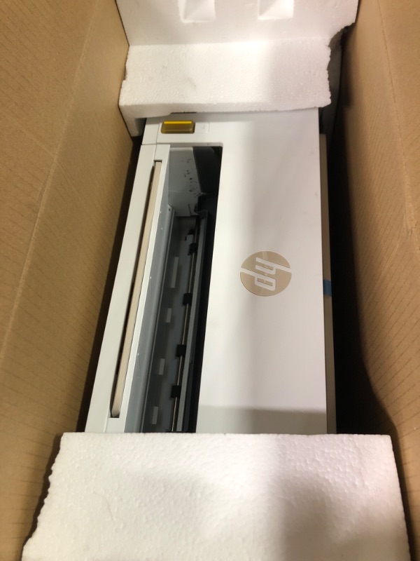 Photo 3 of **Printhead leaking** **FOR PARTS**HP Smart Tank 5000 Wireless All-in-One Ink Tank Printer with up to 2 years of ink included, mobile print, scan, copy, white, 17.11 x 14.23 x 6.19****MISSING INK****