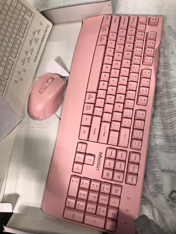 Photo 2 of MEETION Wireless Keyboard and Mouse, Computer Keyboard Mouse, 3 DPI Adjustable USB A and USB C Adapter Full-Sized Cordless Keyboard and Mouse, Wrist Rest..