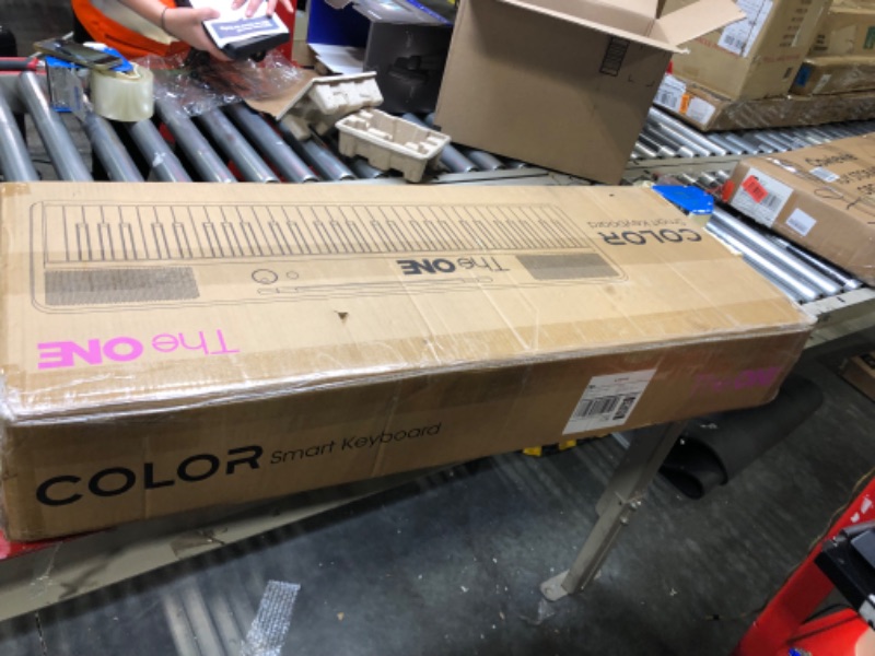 Photo 1 of The ONE Smart Keyboard COLOR 61 Keys Piano Keyboard, Music Keyboard with 256 Timbres, 64 Polyphony, 2 Speakers, Built-in LED Lights and Free Apps (Blue)