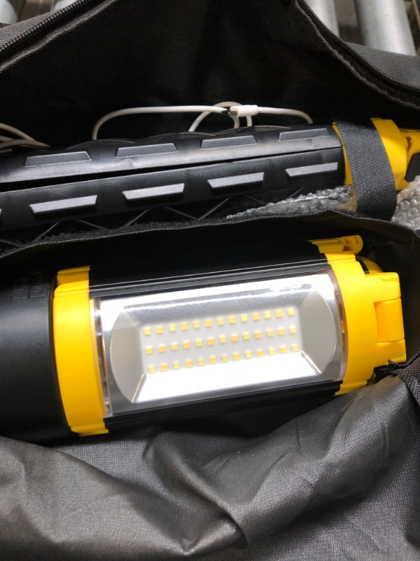 Photo 2 of **NON FUNCTIONAL//SOLD AS PARTS** LHOTSE Rechargeable Cordless Work Light Kit with 83" Detachable Tripod Stand - 3000 Lumen Triple Dimmable and Rotatable LED Lamps with Magnetic Base - 5 Lighting Modes and 3 Brightness - 9AH Battery