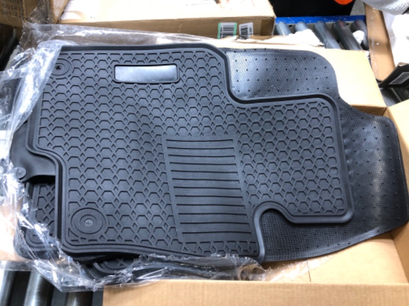 Photo 3 of Custom-fit Premium All-Weather Rubber Floor Mats and Liners Front and 2nd Row Heavy Duty Set (Black)