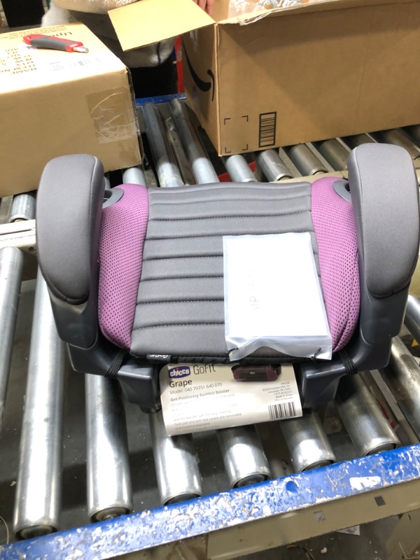 Photo 1 of Chicco GoFit Backless Booster Car Seat, Travel Booster Seat for Car, Portable Car Booster Seat for Children 40-110 lbs, Grape/Purple, 1 Count (Pack of 1) Grape GoFit
