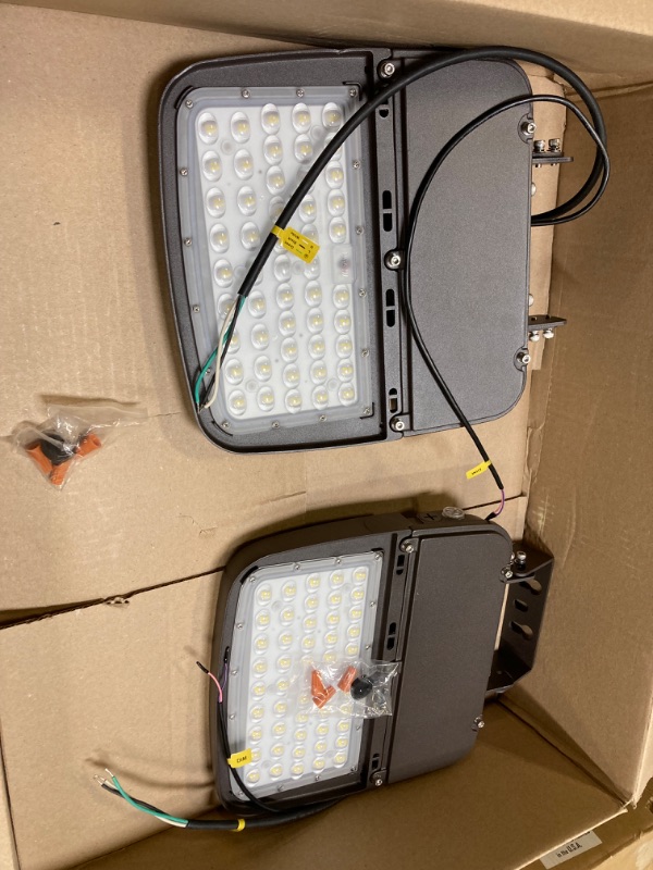 Photo 3 of 2-Pack 150W LED Parking Lot Light with Photocell, Outdoor Dimmable LED Shoebox Lights with Trunnion Mount, 5000K 100-277V IP65, Power Tunable 75W/100W/150W, ETL