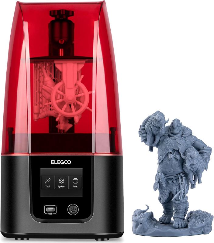 Photo 1 of ELEGOO Resin 3D Printer, Mars 3 MSLA 3D Printer with 6.66 inches Ultra 4K Monochrome LCD and Ultra-high Printing Accuracy, Print Size 5.62"(W) 3.5"(D) 6.8"(H)