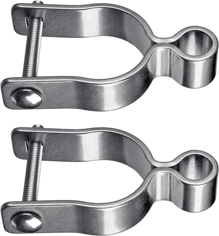 Photo 1 of 304 Stainless Steel Chain Link Fence Gate Frame Female Hinge for Chain Link Fence Post, 2pcs Post Female Hinges with 5/8'' fit 1-5/8''Outer Diameter Post/Pipe, Bolt/Nut Included*******3 PACK
