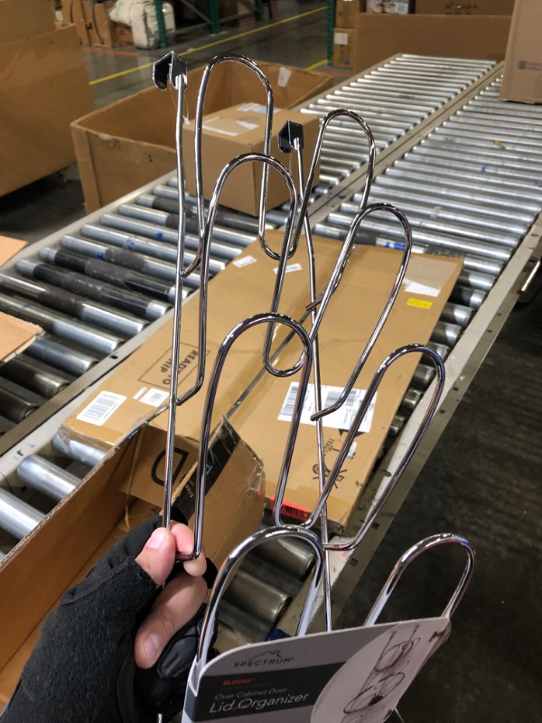 Photo 2 of **Minor Damage**Spectrum Bloom Over the Cabinet Lid Organizer (Chrome) - Storage for Kitchen, Cabinet, Pantry, & Under Sink Organization