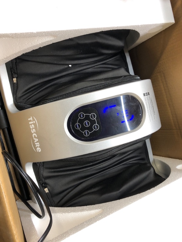 Photo 2 of **Good Used**TISSCARE Shiatsu Massage Foot Massager Machine - Improves Blood Flow Circulation, Deep Kneading & Tissue with Heat /Remote, Neuropathy, Plantar Fasciitis, Diabetics, Pain Relief Silver Gray