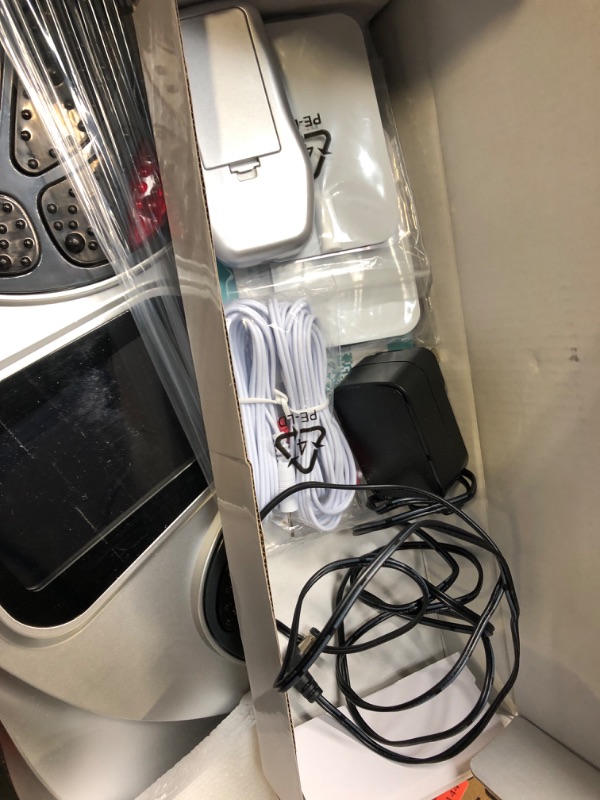 Photo 1 of **Good Used**Foot Stimulator (FSA HSA Approved) with EMS TENS for Pain Relief and Circulation, EMS Foot Massager for Neuropathy, Electric Nerve Muscle Stimulator Machine with 8 Electrode Pads for Feet Legs Silver