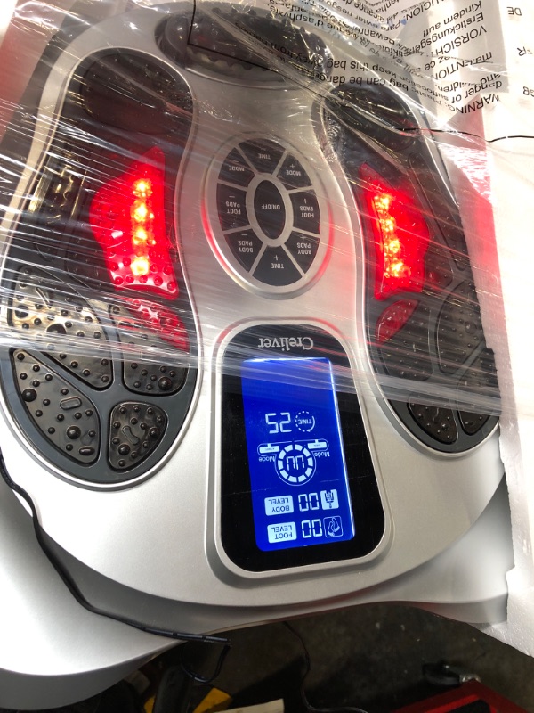 Photo 1 of **Good Used**Foot Stimulator (FSA HSA Approved) with EMS TENS for Pain Relief and Circulation, EMS Foot Massager for Neuropathy, Electric Nerve Muscle Stimulator Machine with 8 Electrode Pads for Feet Legs Silver