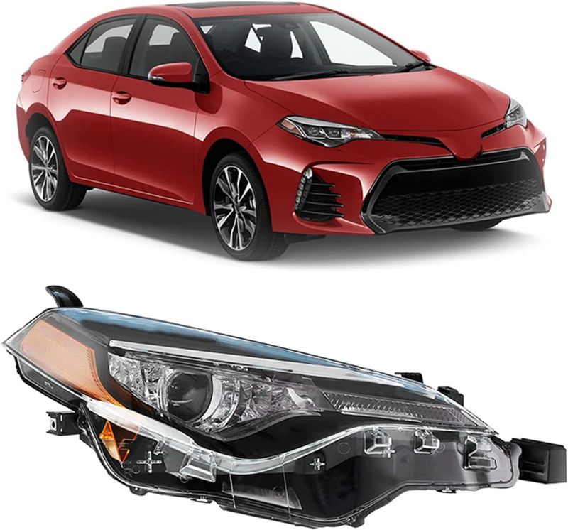 Photo 1 of Headlight Assembly Replacement for 2017-2019 Toyota Corolla L/LE/LE ECO Headlamp Front light for Passenger Side